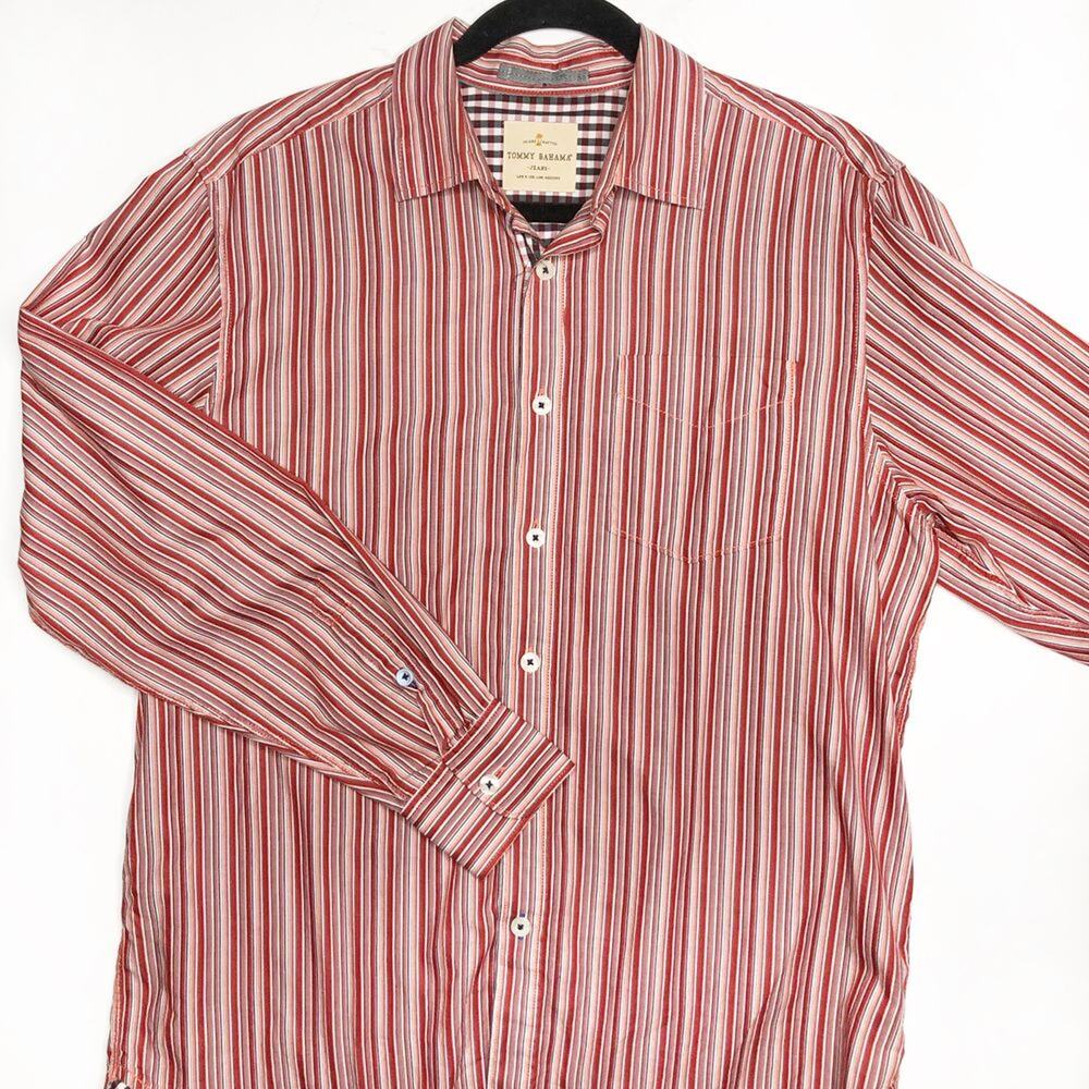 TOMMY BAHAMA Red Striped Button Down